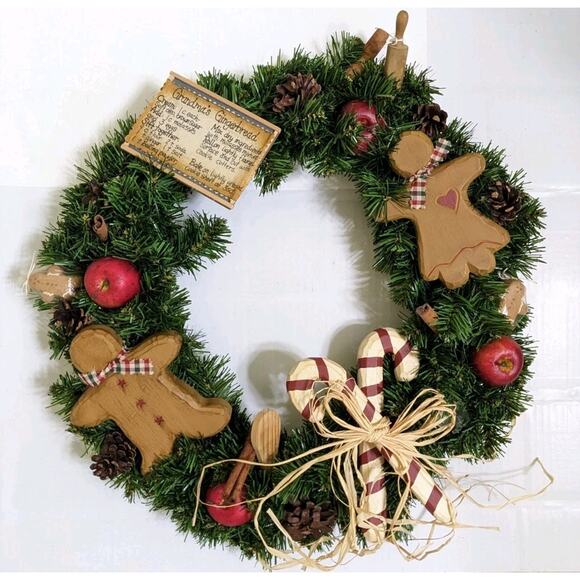 FARMHOUSE Grandma Gingerbread Christmas Wreath 15